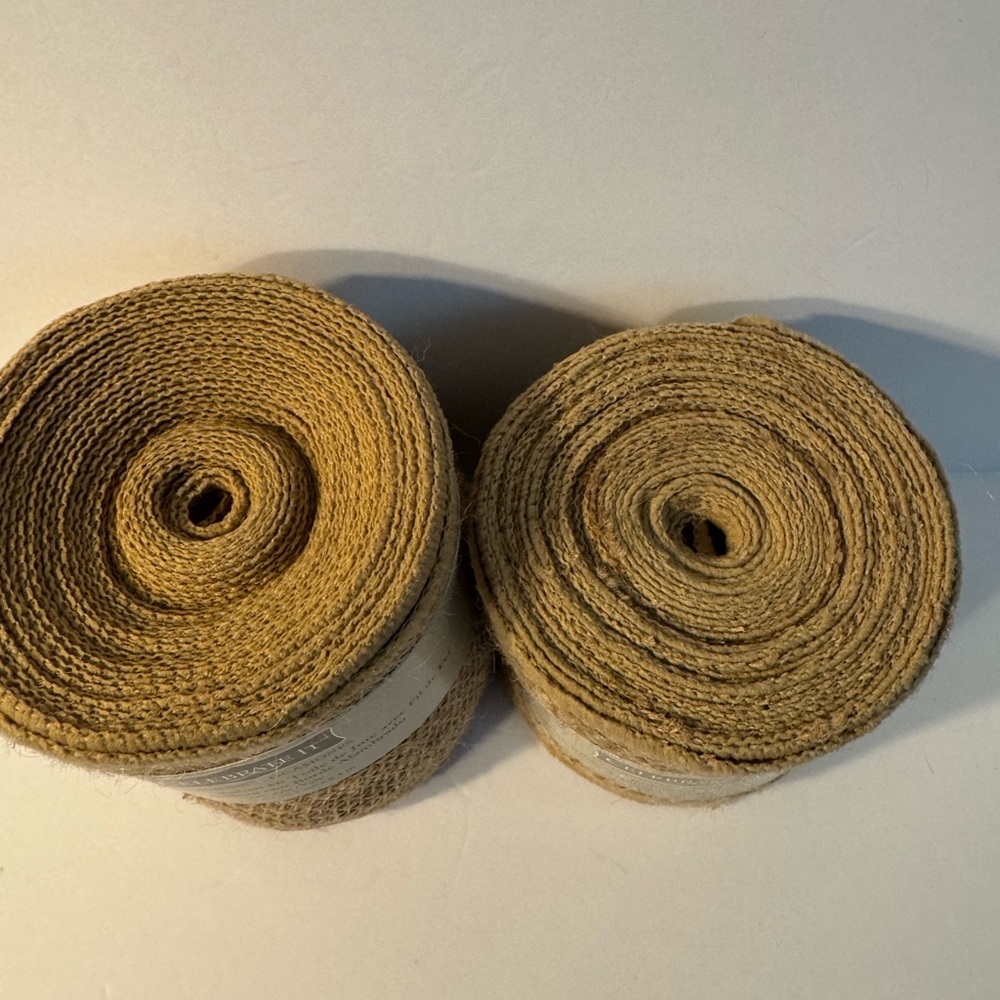 2 Spools Celebrate It Natural Burlap Ribbon - Picture 2 of 3
